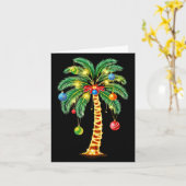 Kerst Palm Tree Hawaiian Kerstmis Kaart (Gele Bloem)
