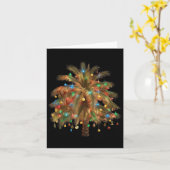 Kerst Palm Tree Light Hawaiian Trocal Kerstmis Kaart (Gele Bloem)