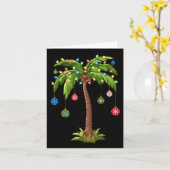 Kerst Palm Tree Light Hawaiian Tropical Xmas 1 Kaart (Gele Bloem)