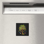 Kerst Palm Tree Light Hawaiian Tropical Xmas 1 Magneet (Insitu (Vaatwasser))
