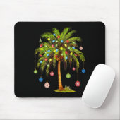 Kerst Palm Tree Light Hawaiian Tropical Xmas 1 Muismat (Met muis)