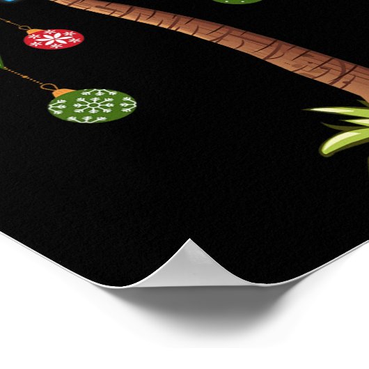 Kerst Palm Tree Light Hawaiian Tropical Xmas 1 Poster (Hoek)