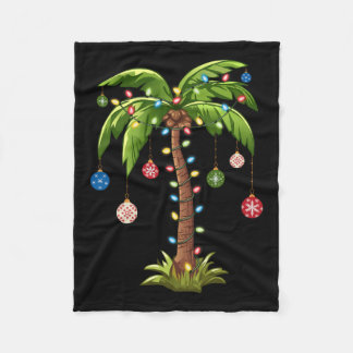 Kerst Palm Tree Light Hawaiian Tropical Xmas 2 Fleece Deken