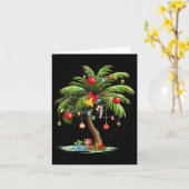 Kerst Palm Tree Light Hawaiian Tropical Xmas 3 Kaart (Gele Bloem)