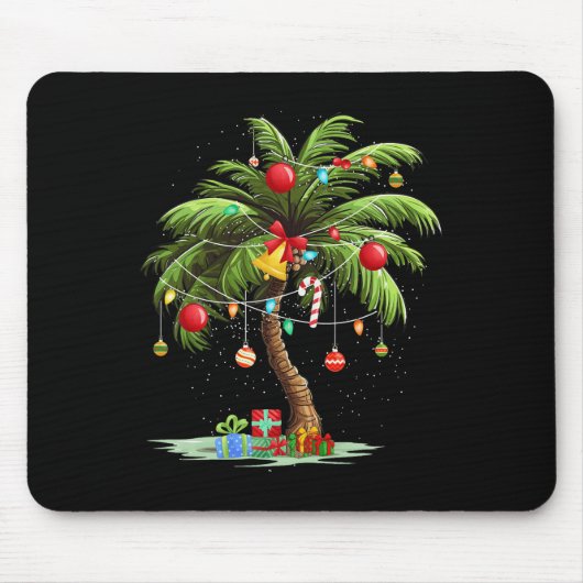 Kerst Palm Tree Light Hawaiian Tropical Xmas 3 Muismat (Voorkant)