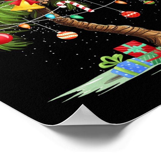 Kerst Palm Tree Light Hawaiian Tropical Xmas 3 Poster (Hoek)