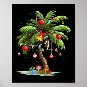 Kerst Palm Tree Light Hawaiian Tropical Xmas 3 Poster