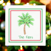 Kerst Palm Tree Lights Border Custom Servet