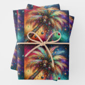 Kerst Palm Tree Tropical Beach Decoupage Inpakpapier Vel (In situ)