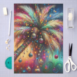 Kerst Palm Tree Tropical Beach Decoupage Tissuepapier