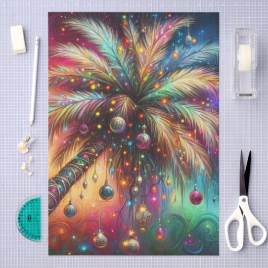 Kerst Palm Tree Tropical Beach Decoupage Tissuepapier (Craft)
