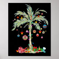Kerst Palm Tree Tropical Xmas Beach Florida Ha