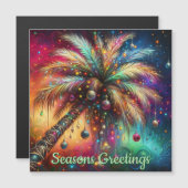 Kerst Palm Tree Tropische Strand Magnetische Kaart (Voorkant / Achterkant)