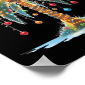 Kerst Palm Tree Xmas Light Matching Family Hol Poster (Hoek)