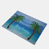 Kerst palmbomen kust home art deurmat (Schuin)