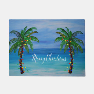 Kerst palmboom kust huis kunst deurmat