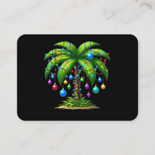Kerst Palmboom Licht Hawaiaans Tropisch Nieuw Jaar Visitekaartje