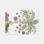 Kerst Palmboom Licht Hawaiaans Tropisch Xmas Fleece Deken (Voorkant (Horizontaal))