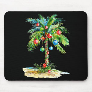 Kerst Palmboom Licht Hawaiaanse Trocal Xmas Mannen Muismat