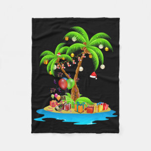 Kerst Palmboom Tropisch Kerstfeest Kokosnoot Bijpa Fleece Deken