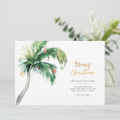 Kerst Palmboom Vakantie Verhuis Aankondiging (Staand voorkant)