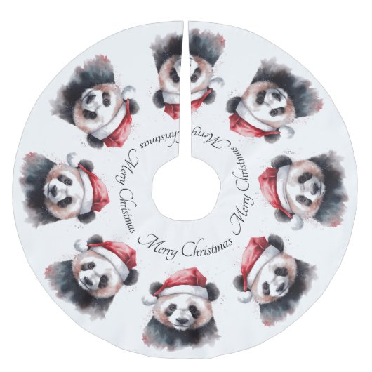 Kerst Panda, aanpasbaar Kerstboom Rok (Voorkant)