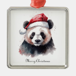 Kerst Panda, aanpasbaar Metalen Ornament