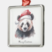 Kerst Panda, aanpasbaar Metalen Ornament (Links)