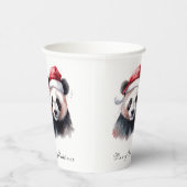 Kerst Panda, aanpasbaar Papieren Bekers (Rechts)