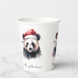 Kerst Panda, aanpasbaar Papieren Bekers