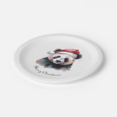 Kerst Panda, aanpasbaar Papieren Bordje (Gekanteld)