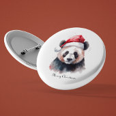 Kerst Panda, aanpasbaar Ronde Button 3,2 Cm