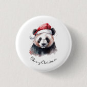 Kerst Panda, aanpasbaar Ronde Button 3,2 Cm (Voorkant)