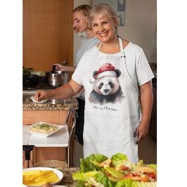 Kerst Panda, aanpasbaar Schort