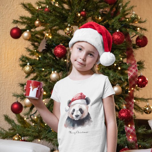 Kerst Panda, aanpasbaar T-shirt