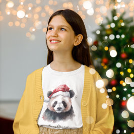 Kerst Panda, aanpasbaar T-shirt