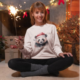 Kerst Panda, aanpasbaar T-shirt