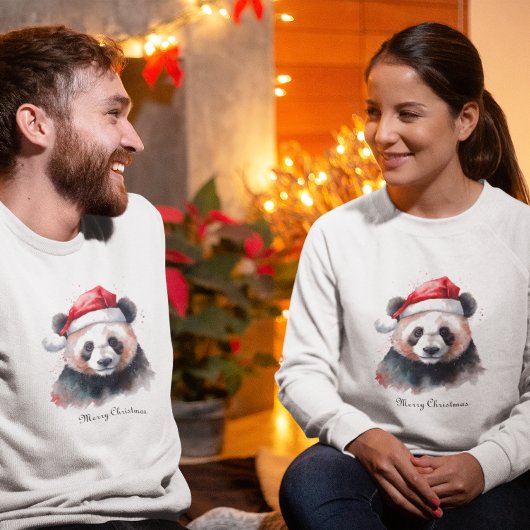 Kerst Panda, aanpasbaar T-shirt