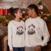 Kerst Panda, aanpasbaar T-shirt