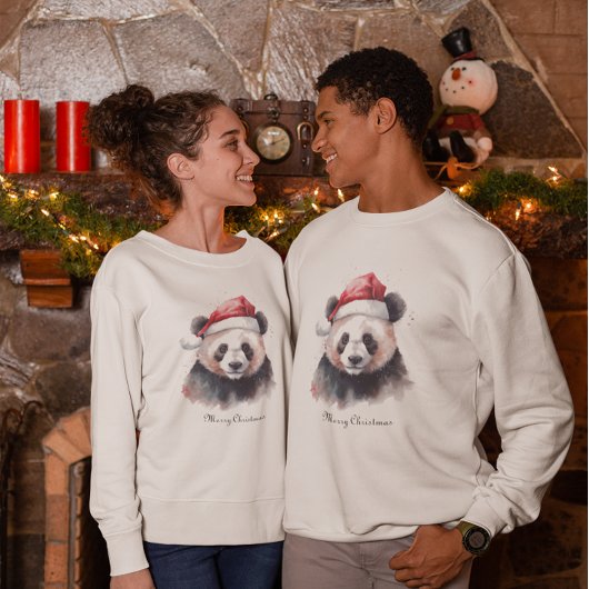 Kerst Panda, aanpasbaar T-shirt