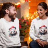 Kerst Panda, aanpasbaar T-shirt