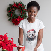Kerst Panda, aanpasbaar T-shirt