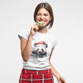 Kerst Panda, aanpasbaar T-shirt