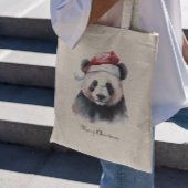 Kerst Panda, aanpasbaar Tote Bag