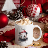 Kerst Panda, aanpasbaar Tweekleurige Koffiemok