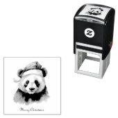 Kerst Panda, aanpasbaar Zelfinktende Stempel (In situ)