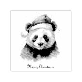 Kerst Panda, aanpasbaar Zelfinktende Stempel (Design)