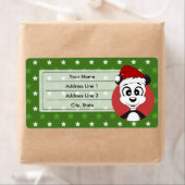 Kerst panda cartoon etiket (Insitu)