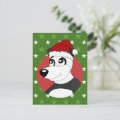 Kerst panda cartoon feestdagenkaart (Staand voorkant)