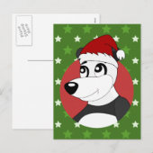 Kerst panda cartoon feestdagenkaart (Voorkant / Achterkant)